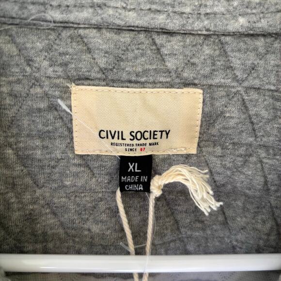 NWT Civil Society Bennett Quilted Shirt Heather Gray XL - Picture 5 of 10